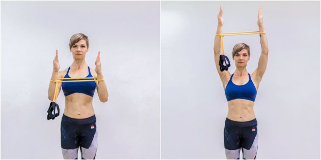 активирующие упражнения: подъём рук со сведением лопаток