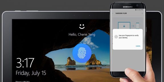 Windows 10 теперь можно разблокировать с помощью сканера отпечатков пальцев Samsung Galaxy