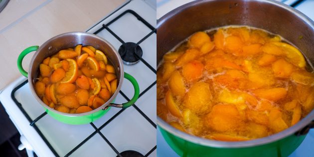 Варенье из абрикосов и апельсинов: поставьте кастрюлю на плиту