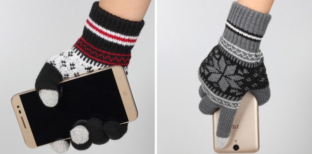 товары для зимы: перчатки для сенсорных экранов