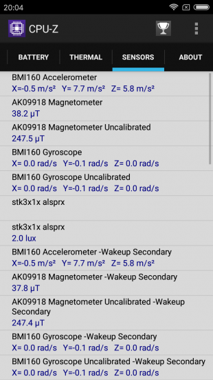 Redmi Note 5a CPU-Z
