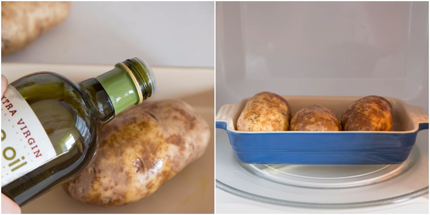 How easily and quickly bake potatoes in the microwave