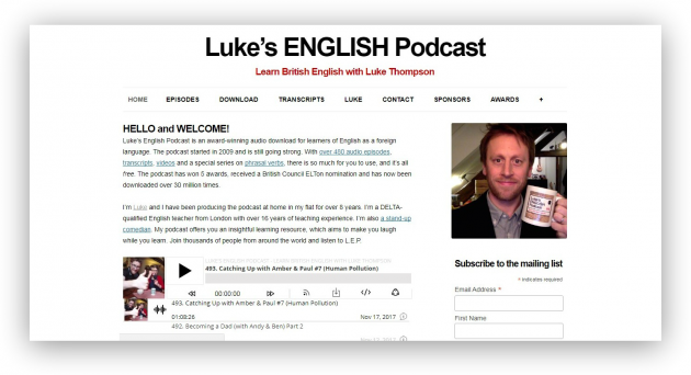подкасты для изучения языка: Luke's English Podcast