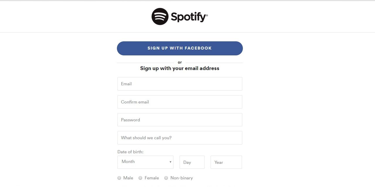 Как зарегистрироваться в Spotify через Facebook*