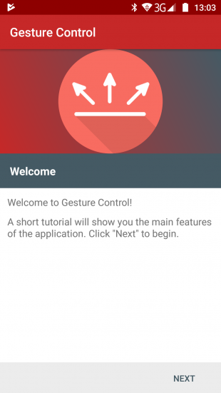 Gesture Control: запуск приложения