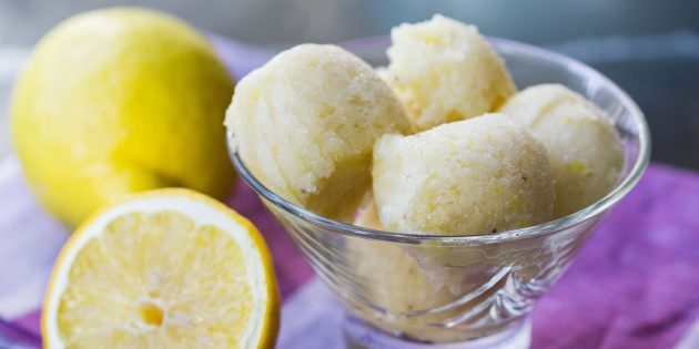 Блюда с лимонами: Лимонно-банановый сорбет