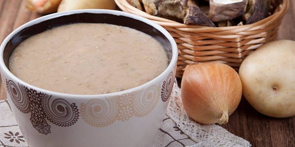 Рецепт: Крем-суп с шампиньонами и картофелем