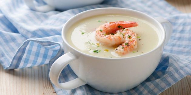 Рецепты: Крем-суп с креветками