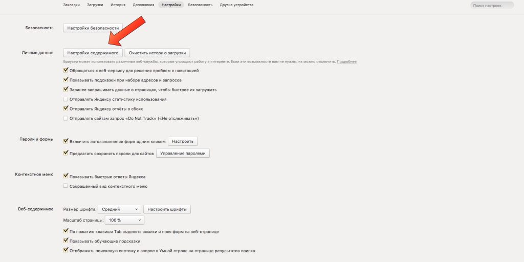 Настройки браузера: Cookie в «Яндекс.Браузере»