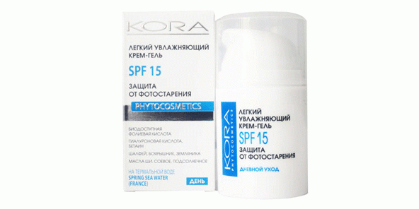 Лучшие солнцезащитные средства: Лёгкий увлажняющий крем-гель для лица Kora