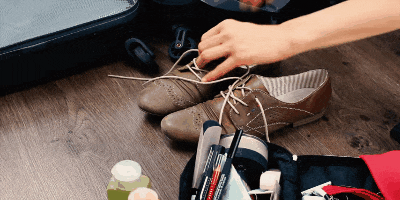 How to pack things in a suitcase: put your socks in your shoes