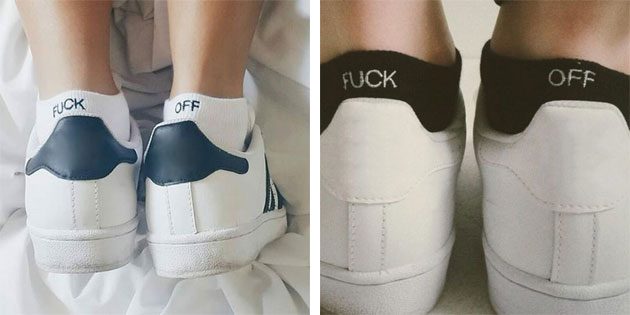 Красивые носки fuck off