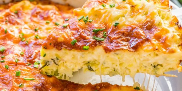Блюда из овощей: Капустная запеканка под сырной корочкой