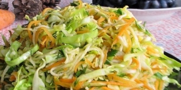 Блюда из репы: Салат с репой, капустой и морковью