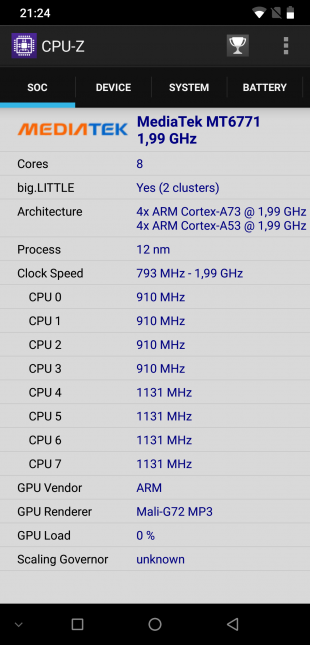 UMIDIGI Z2 Pro: CPU-Z