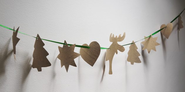 Гирлянды на Новый год своими руками из бумаги для украшения комнаты с шаблонами