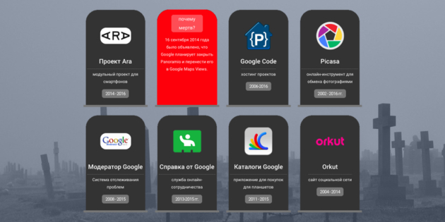 The Google Cemetery � ������� �������� Google, ������������ �������������