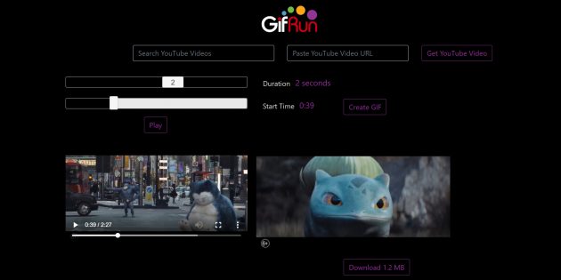 Gifrun &#8211; Create gifs from YouTube videos quickly and without watermarks