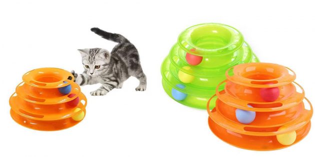 Товары для кошек: жёлоб с шариком