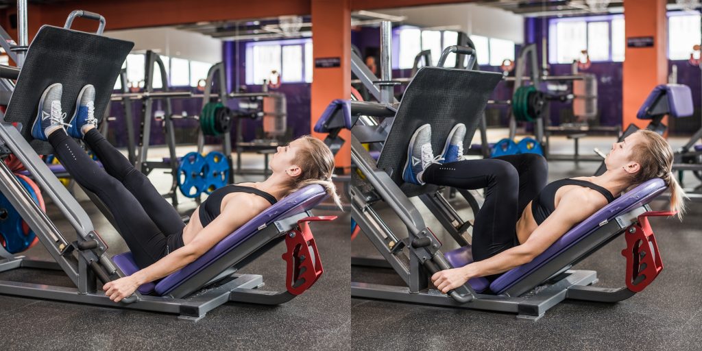 Тренировка ног: жим ногами в тренажёре