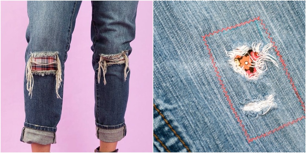 как починить джинсы