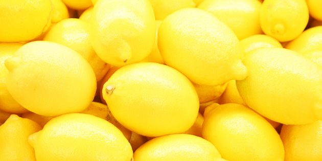Продукты, содержащие антиоксиданты: лимоны 