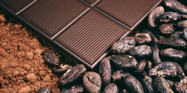 Продукты, содержащие антиоксиданты: какао и тёмный шоколад