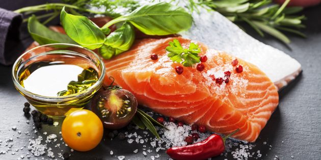 Продукты, содержащие антиоксиданты: жирные сорта рыбы 