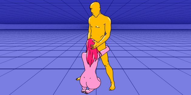 Жене крайне приятно отсасывать член мужа на коленях, в этой позе оральный секс удобен для обоих, он может двигаться