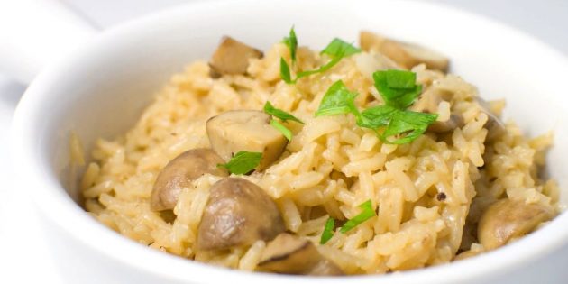 Рис с грибами — вкусно и недорого
