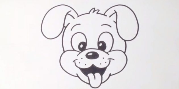 Как нарисовать мультяшную мордочку собаки