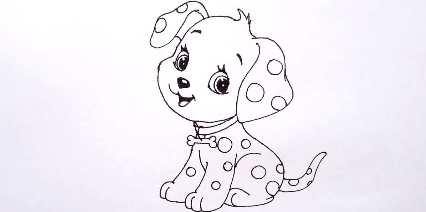 Рисунок собачки для детей карандашом
