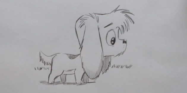 Как нарисовать стоящую собаку в мультяшном стиле