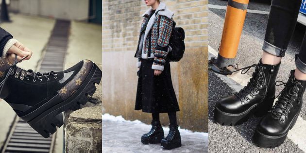 Модная женская обувь осень-зима 2019/2020: ботинки на высокой платформе