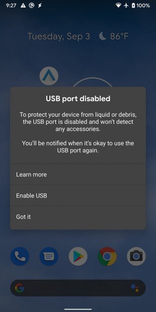 Автоматическое отключение USB-порта в Android 10