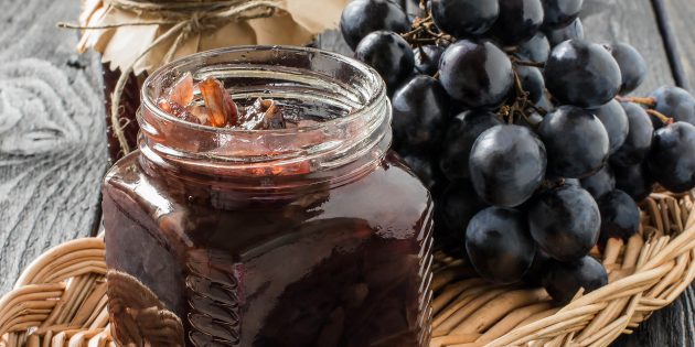 Варенье из винограда с косточками на зиму — рецепт с фото