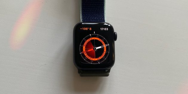 Apple Watch Series 5: компас