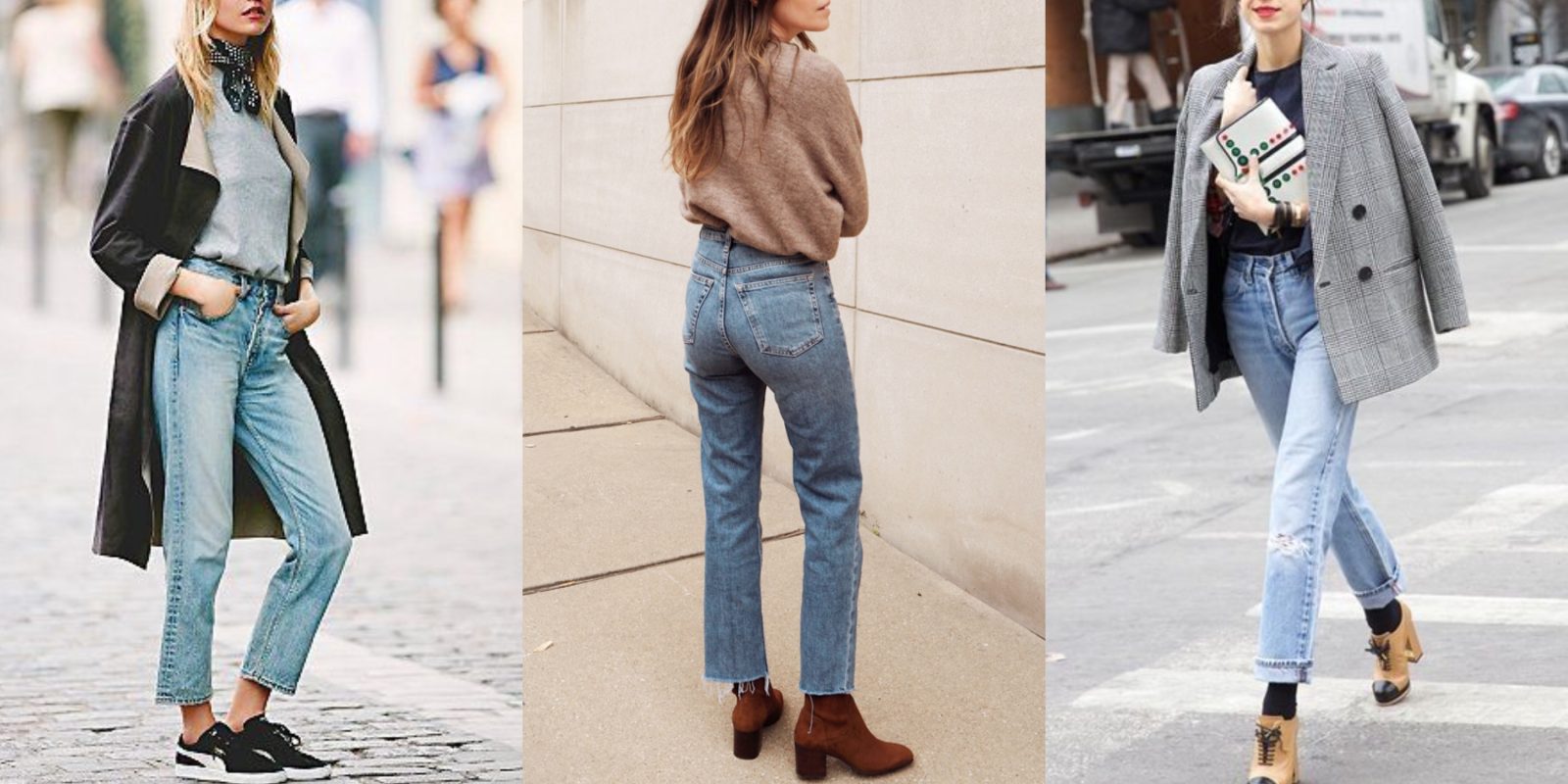 Укороченные джинсы женские с ботинками