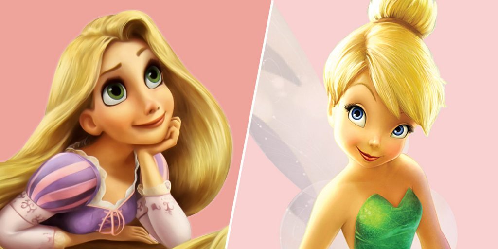 Примеры приглушённого цветотипа: Рапунцель и Динь-Динь