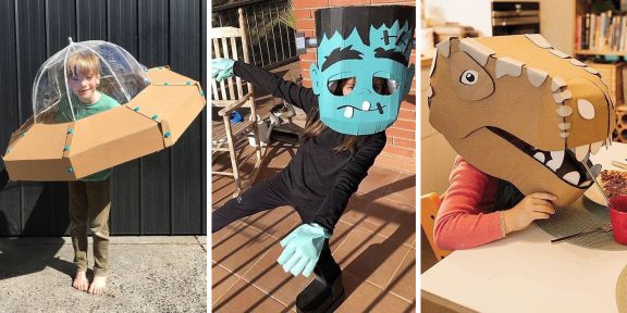 Готовимся к Хеллоуину в последний момент: 14 идей детских костюмов из картона