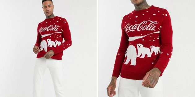 Принт Coca-Cola на свитере