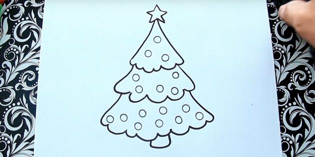 Как нарисовать новогоднюю елку: 20 способов