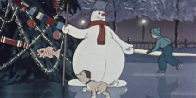 Кадр из мультфильма «Снеговик‑почтовик»