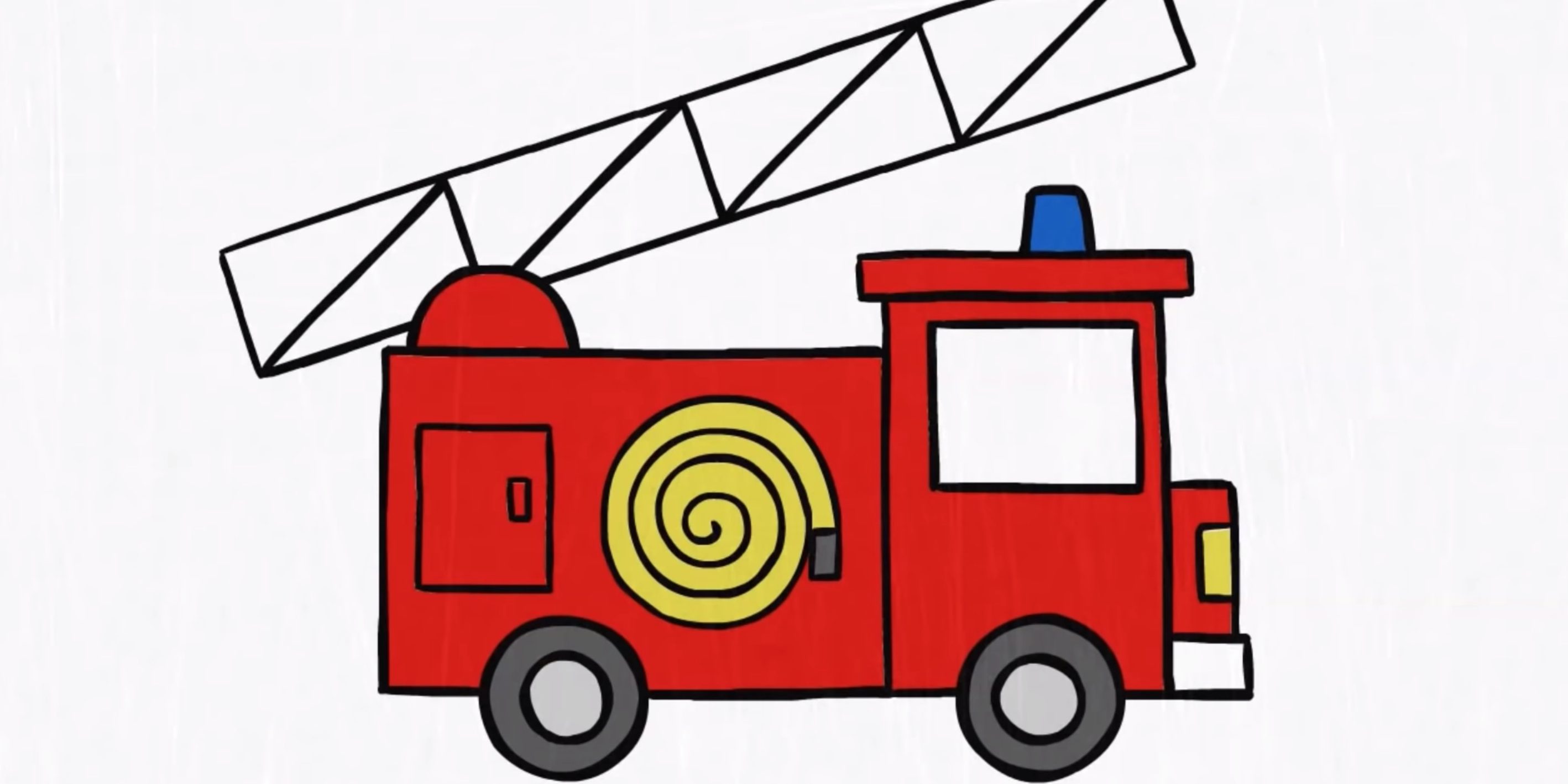 Как нарисовать пожарную машину цветными карандашами