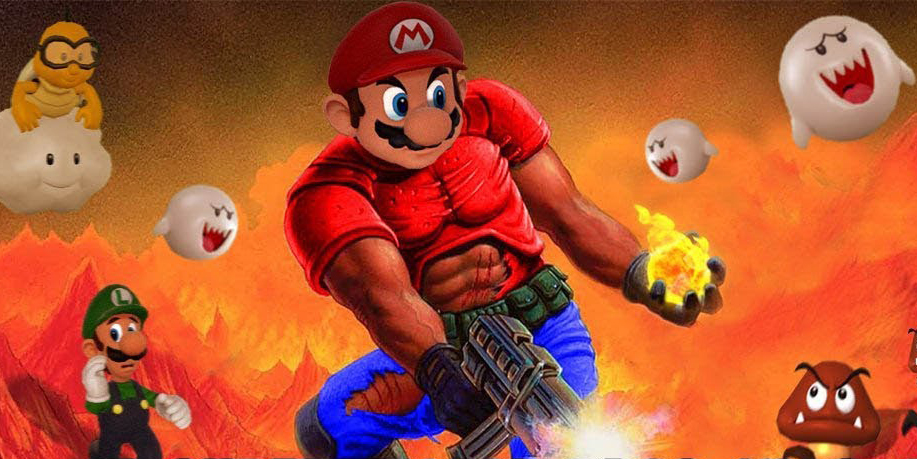 Super Mario Bros. как шутер от первого лица