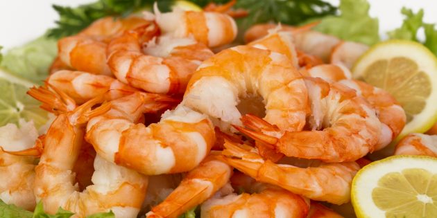 Foods containing iodine: shrimp
