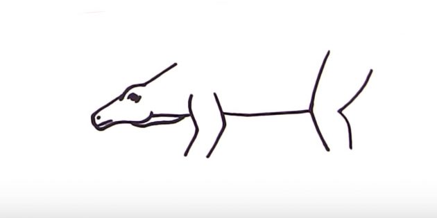 Как нарисовать стегозавра: дорисуйте брюшко и заднюю лапу
