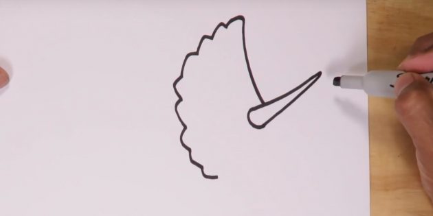 Как нарисовать трицератопса: добавьте рог