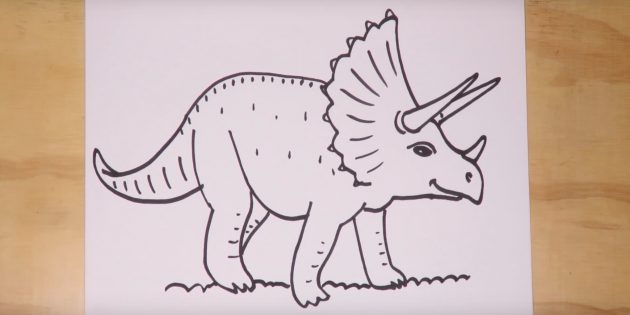 Как нарисовать трицератопса