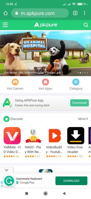 Скачать с Google Play: откройте APK Pure